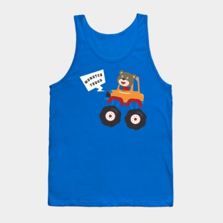 illustration of monster truck with cartoon style. Tank Top